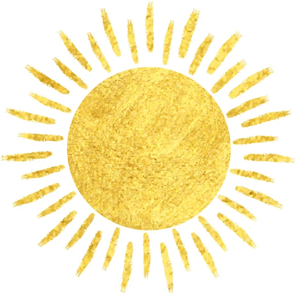 Golden sun symbol isolated on white background — Stock Photo, Image