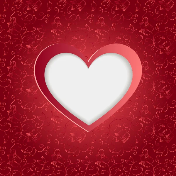 Valentijnsdag kaart met papier hart — Stockvector