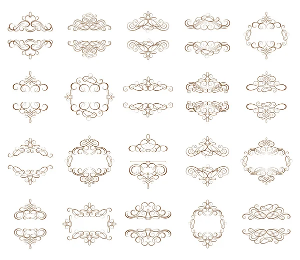 Conjunto de vectores - elementos de diseño caligráfico — Archivo Imágenes Vectoriales