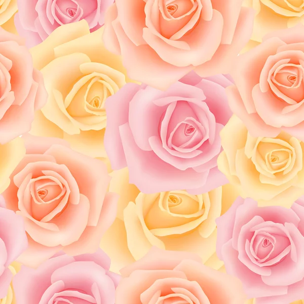 Modèle sans couture avec des fleurs roses — Image vectorielle