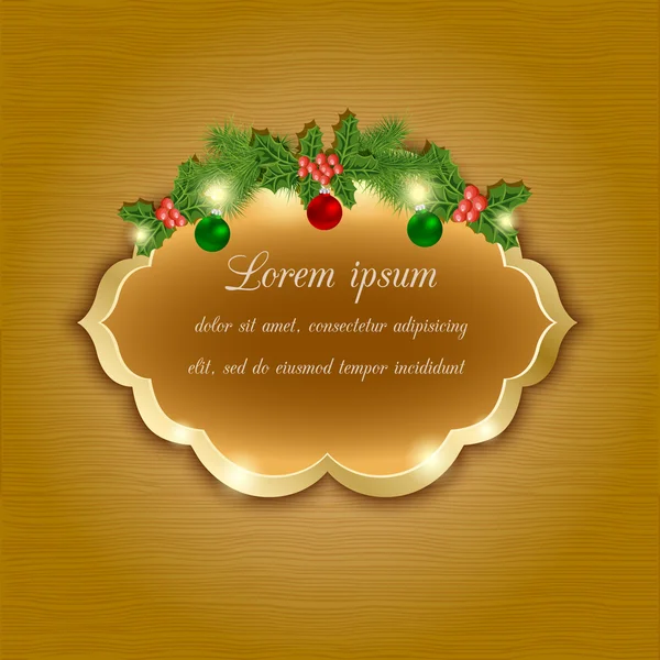 Navidad vector de felicitación y tarjeta de invitación. Textura de madera Fondo . — Archivo Imágenes Vectoriales
