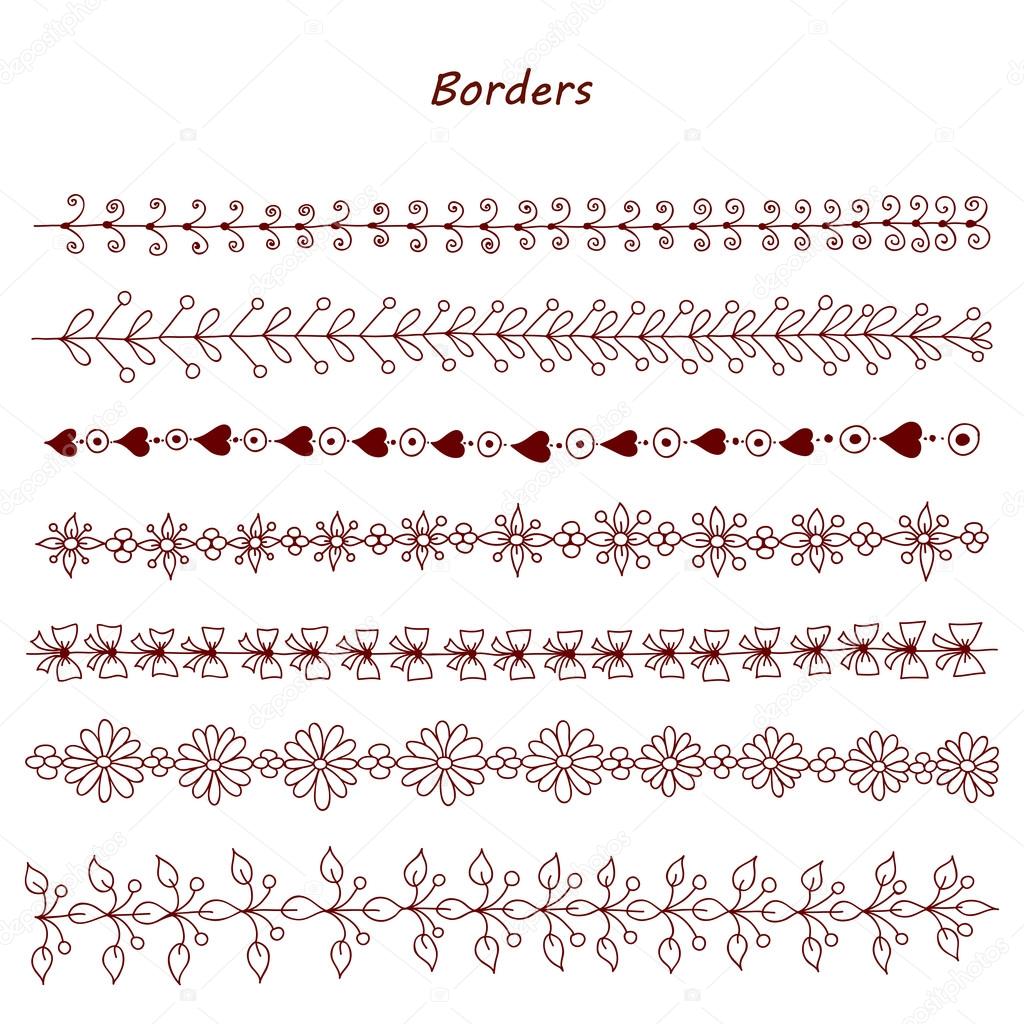 Hand drawn borders. Design elements