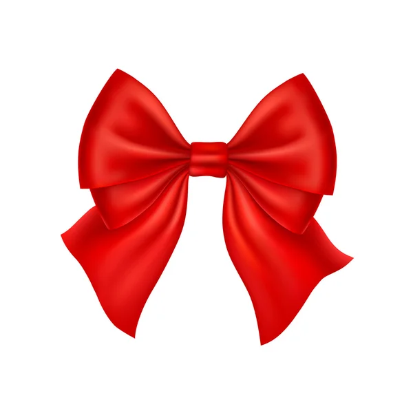 白い背景上に分離されて現実的な赤い弓. — Stockový vektor
