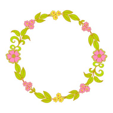 Vektör çiçek çelenk. Çerçeve çiçek.