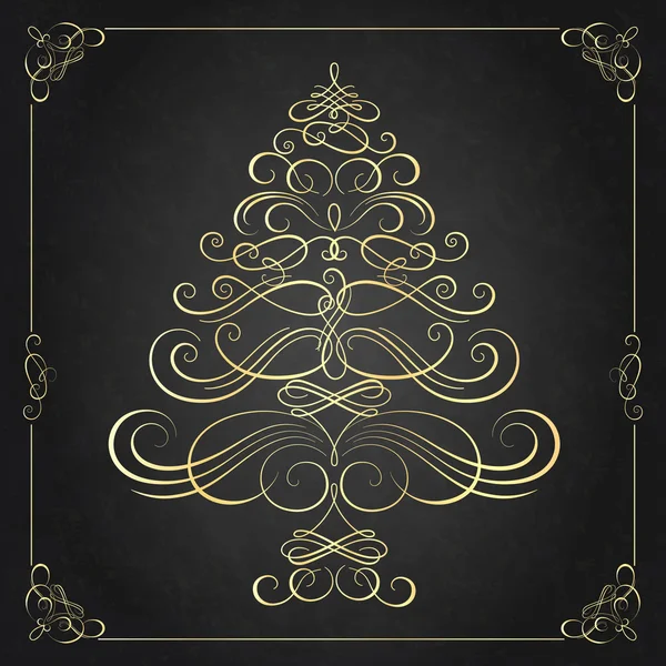 Calligraphy Christmas tree. — Stock Vector