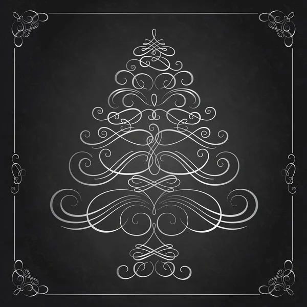 Calligraphy Christmas tree. — Stock Vector