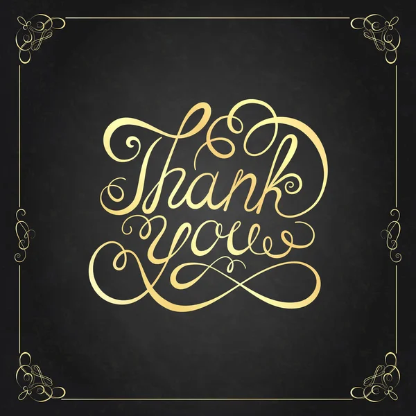 THANK YOU Hand lettering. Vector — Stock Vector