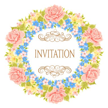 Vektör çiçek çelenk. Çerçeve çiçek.