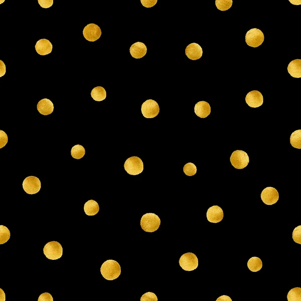 Seamless pattern with hand painted gold circles. Gold polka dot pattern — Stock Vector