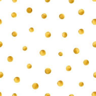 El ile Seamless Modeli altın daireler çizdim. Altın polka noktalı desene