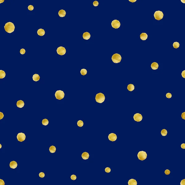 Nahtloses Muster mit handbemalten Goldkreisen. goldenes Tupfenmuster — Stockvektor