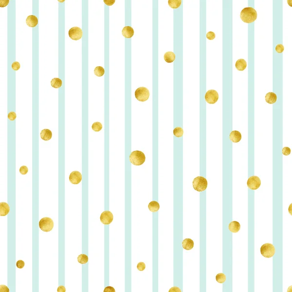 Seamless pattern with hand painted gold circles. Gold polka dot pattern — Stock Vector