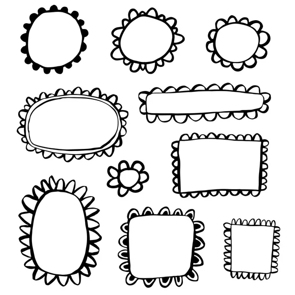 Doodle hand getrokken frames — Stockvector