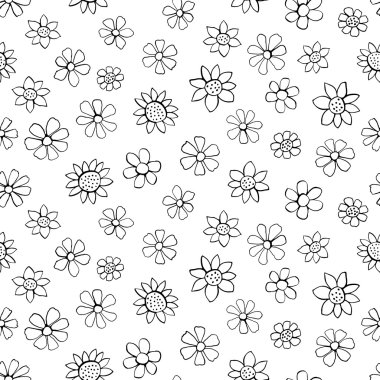 Mürekkep doodle çiçek - Dikişsiz desen