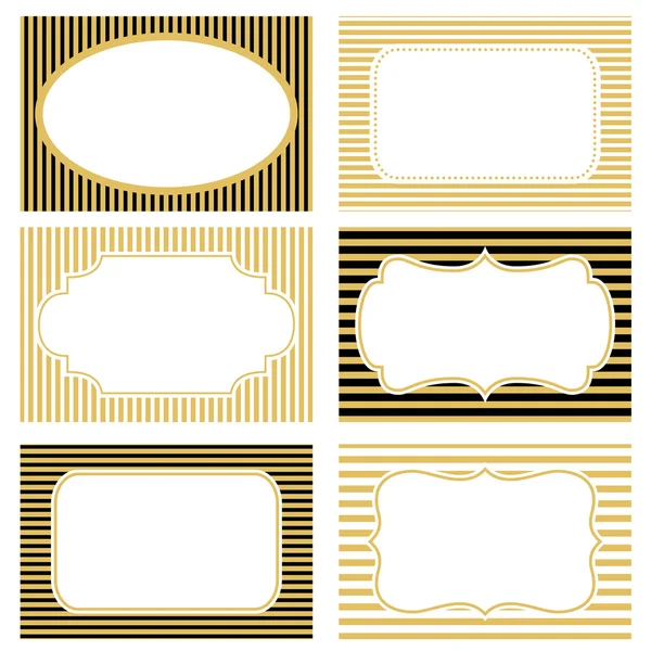 Collection of vintage frames with background — Stock Vector