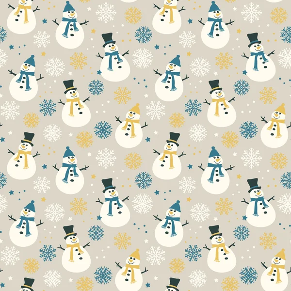 Flocons de neige et neige - motif sans couture, vecteur — Image vectorielle