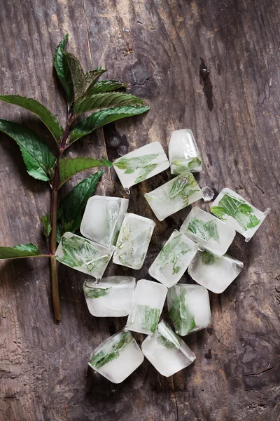 Mint ice cubes — Stock Photo, Image
