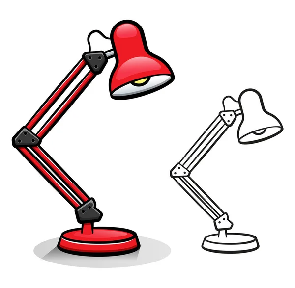 Vektorillustration Der Bürotischlampe Cartoon — Stockvektor