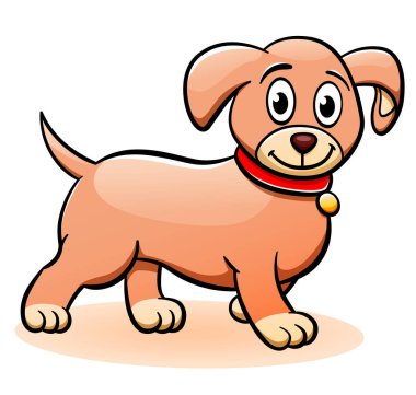 Yavru köpek çizgi film Clipart tasarımının vektör illüstrasyonu