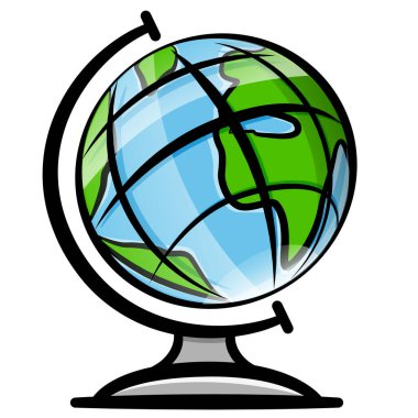 Dünya karikatür tasarımının vektör illüstrasyonu