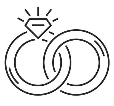 Alyanslar ince çizgi ikon vektör sembolü