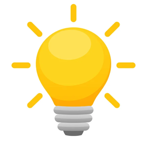Light Bulb Icon Flat Symbol Isolated Design — Stock Vector