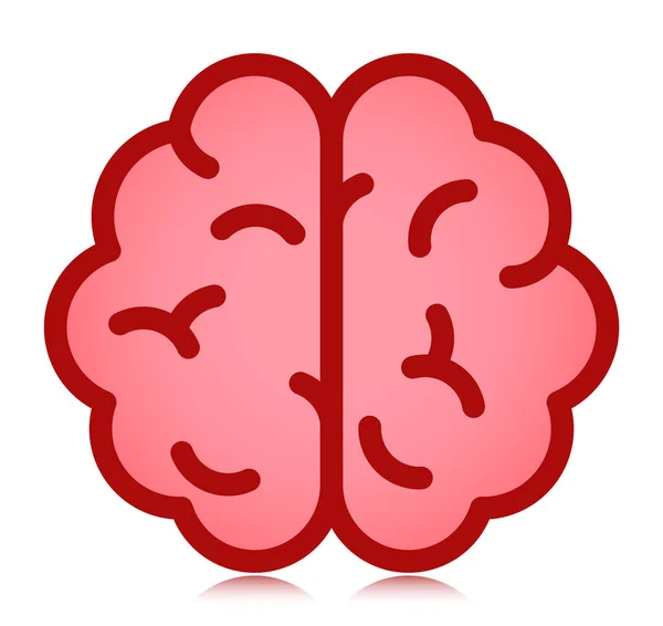 Human Brain Flat Icon Vector Image Symbol — Stock Vector