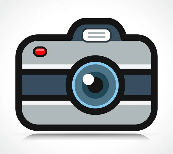 Photo Camera Flat Icon Isolated Retro Design — Stock Vector