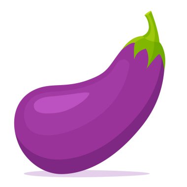 Patlıcan simgesi düz vektör çizimi izole edilmiş tasarım