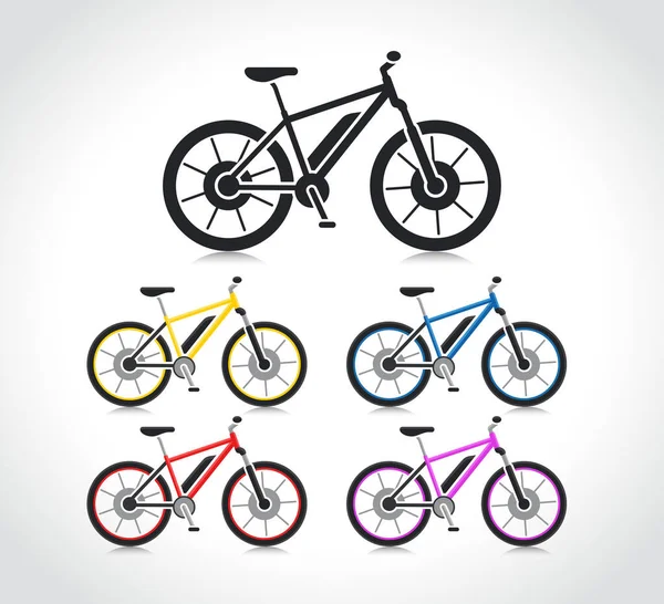 Bicicleta Elétrica Ícone Design Plano Conjunto Isolado —  Vetores de Stock