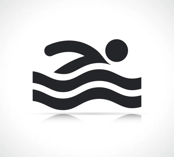 Schwimmen Mann Symbol Isoliert Vektor Schwarz Design — Stockvektor