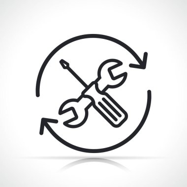 bakım çizgisi simgesi vektör işareti izole edildi