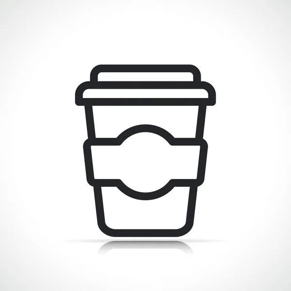 Coffee Drink Line Icon Isolated Flat Design — Stock Vector