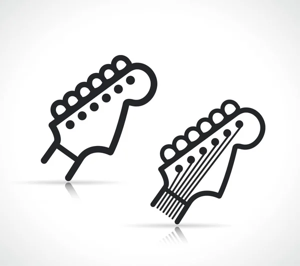Музична Гітара Іконка Лінії Шиї Ізольований Дизайн — стоковий вектор