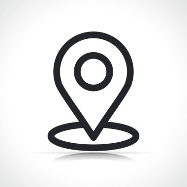 harita konumu pin çizgisi simgesi izole tasarımı