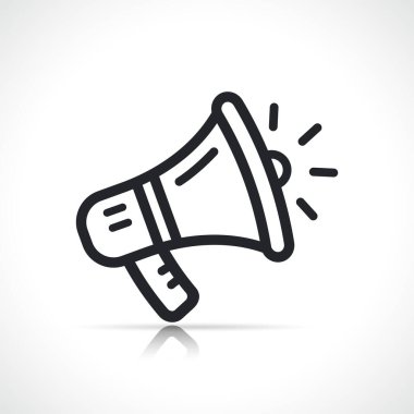 megafon ya da hoparlör simgesi izole çizgi sembolü