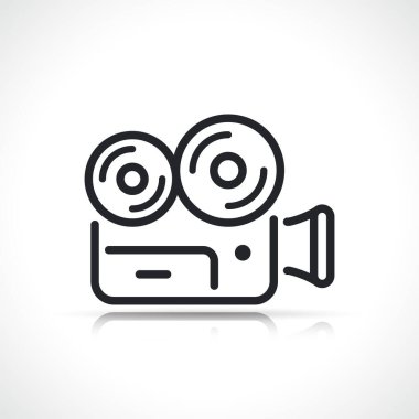 kamera videosu veya film ince çizgi simgesi