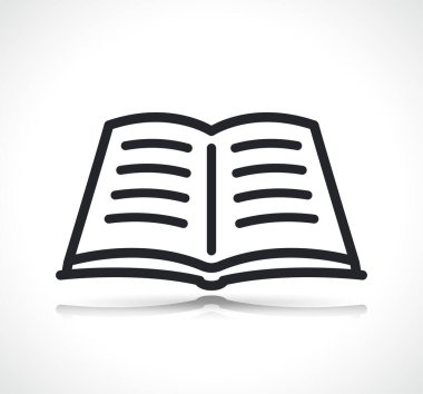 Açık kitap ince çizgi simgesi izole tasarımı