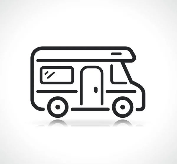 Camping Car Campervan Thin Line Icon — Vetor de Stock