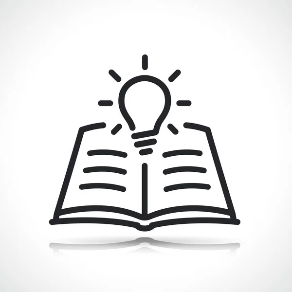 Book Lightbulb Line Icon Isolated Design —  Vetores de Stock