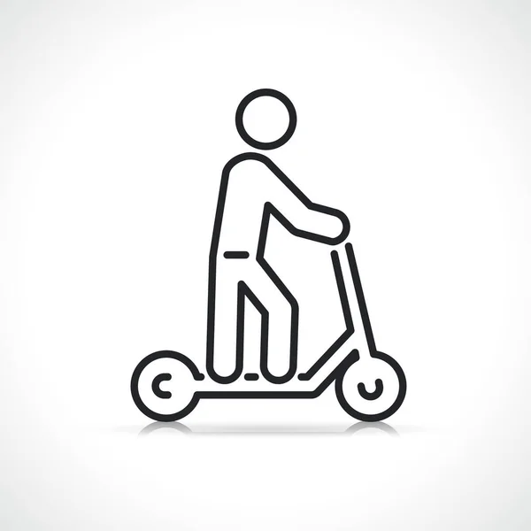 Scooter Veya Tekmeleme Çizgisi Simgesi Izole Edildi — Stok Vektör