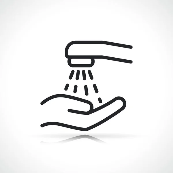 Washing Your Hands Thin Line Icon Isolated — Vector de stock