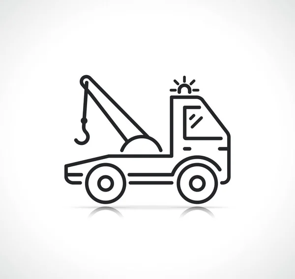 Tow Truck Thin Line Icon Isolated Design — 스톡 벡터
