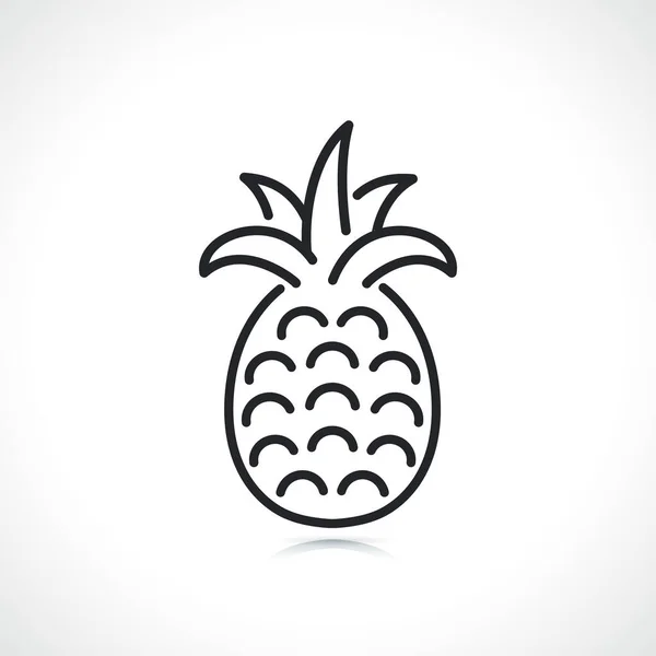 Ananas Fruit Mince Ligne Icône Conception Isolée — Image vectorielle
