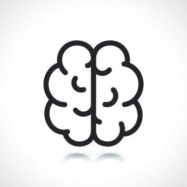 human brain thin line icon isolated design