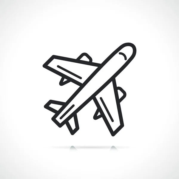 Plane Airplane Thin Line Icon Isolated — Stock Vector