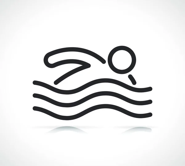 Schwimmen Dünne Linie Symbol Isoliert Design Illustration — Stockvektor