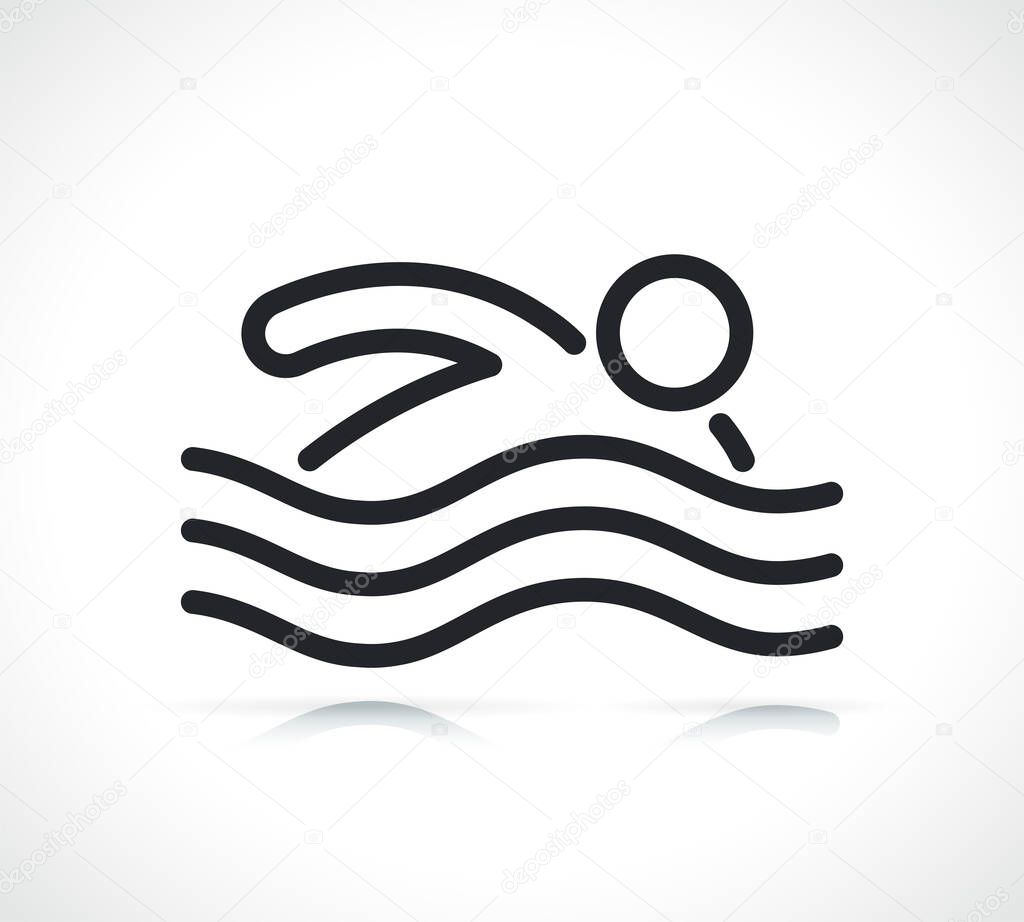 swimming thin line icon isolated design illustration