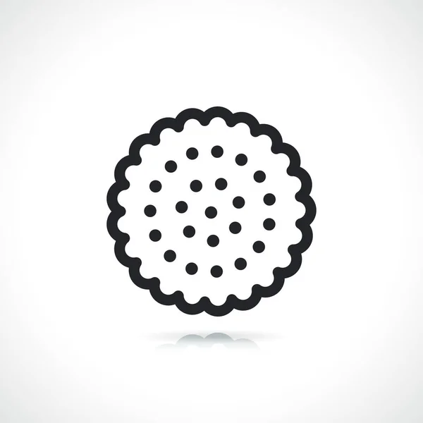 Cookie Fekete Fehér Ikon Elszigetelt Design — Stock Vector
