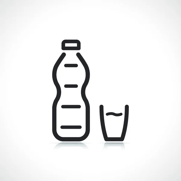 Botella Plástico Vidrio Icono Diseño Aislado — Vector de stock